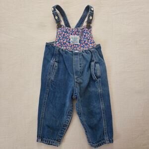 Vintage Guess Floral Denim Overalls 12-18 months